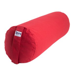 Yoga Bolster Rot Rund Baumwolle - Einfarbig - 59 x 21,5 cm