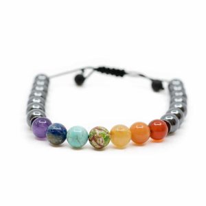 Edelstein Armband 7 Chakra und Hämatit