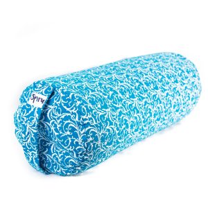 Yoga Bolster Türkis Rund Baumwolle - Blumendruck - 59 x 21,5 cm