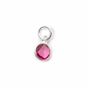 Geburtsstein-Anhänger Oktober Rosa Turmalin 925 Silber (6 mm)