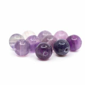 Edelstein Lose Perlen Fluorit - 10 Stück (8 mm)