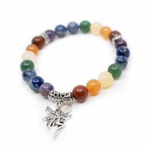 7 Chakra Edelstein Armband Elastisch mit Elf