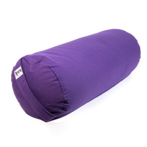 Yoga Bolster Lila Rund Baumwolle - einfarbig - 59 x 21,5 cm