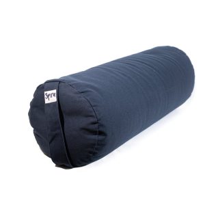 Yoga Bolster Blau Rund Baumwolle - einfarbig - 59 x 21,5 cm