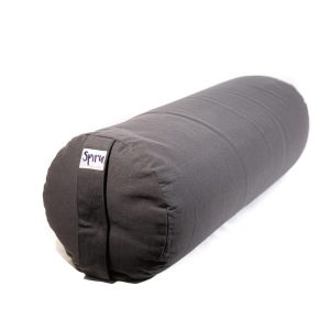 Yoga Bolster Anthrazit Rund Baumwolle - einfarbig - 59 x 21,5 cm