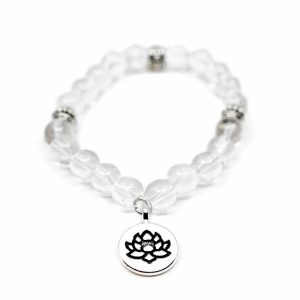 Edelsteine Armband Bergkristall mit Lotus