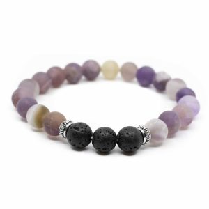 Edelstein Armband Amethyst/Lavastein