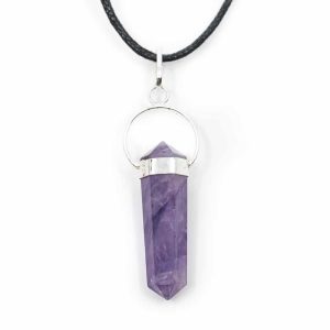 Anhänger Amethyst Doppelender silberfarbig