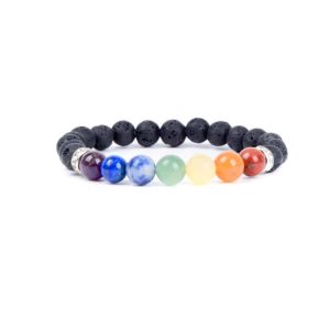 Edelstein-Armband Lavastein / Chakra