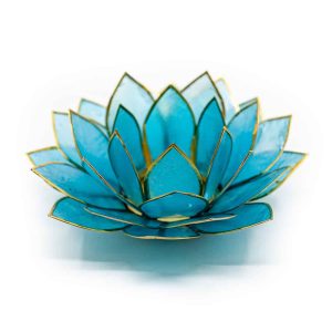 Lotus Stimmungslicht Blau Goldrand - Deluxe