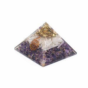 Orgonit-Pyramide Amethyst & Selenit (70 mm)