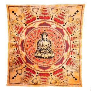 Authentisches Baumwoll-Wandtuch mit Buddha Orange (220 x 210 cm)