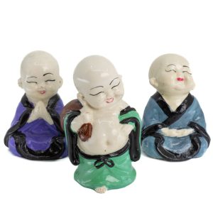 Happy Buddha Bild Fröhliche Farben - 3er Set - ca. 9cm