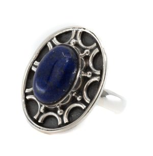 Edelstein-Ring Lapislazuli 925 Silber "Dissada" (Größe 17)