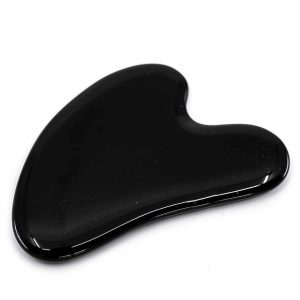 Gua Sha Schaber Obsidian Herz (80 mm)