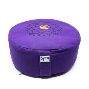 Spiru-Meditationskissen Baumwolle Violett - 7. Chakra Swadhishthana - 36 x 15 cm