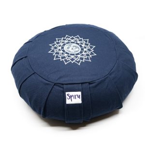 Spiru-Meditationskissen Zafu Gefaltete Baumwolle Indigo - OHM - 36 x 14 cm