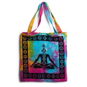 Tragetasche Baumwolle - 7 Chakra Meditation Bunt (45 cm)