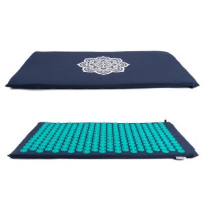 Akupressurmatte Shakti Matte Baumwolle Lotus Blau mit Mandela