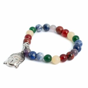 Edelstein-Armband 7 Chakra mit Buddha-Charme - 8 mm