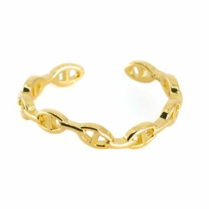 Verstellbarer Ring 'Kettenglieder' Kupfer Gold