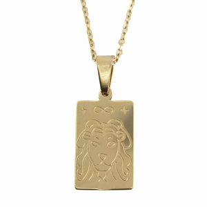 Edelstahl-Horoskop-Anhänger Löwe Gold (20 mm)