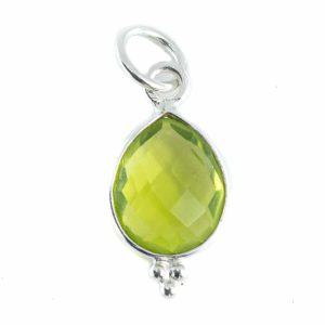 Geburtsstein-Anhänger August Peridot 925 Silber - 10 mm