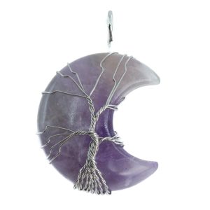 Edelstein-Anhänger Baum des Lebens Mond Amethyst (4 cm)