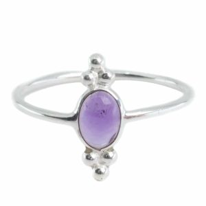 Edelstein Ring Amethyst - 925 Silber - Fancy (Größe 17)