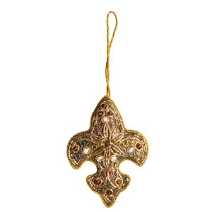 Anhänger Ornament Traditionelle Fleur de Lis Gelb (18 cm)