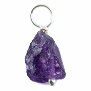 Grober Edelstein-Anhänger Amethyst 925 Silber (8 - 12 mm)