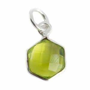 Edelstein-Anhänger Peridot Sechseck - 8 mm