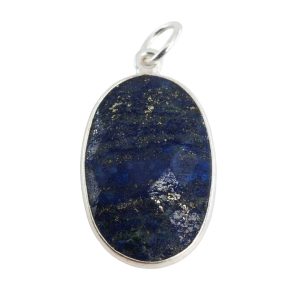 Edelstein-Anhänger Oval - Lapislazuli - 925 Silber (20 mm)