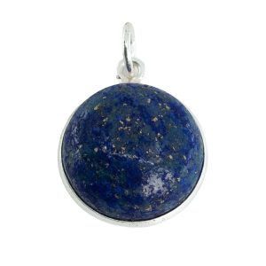 Edelstein-Anhänger rund - Lapislazuli - 925 Silber (15 mm)