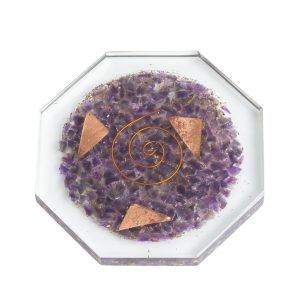 Orgonit Edelstein Amethyst Ladescheibe Rund (100 mm)