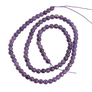 Edelsteinperlen Strang Amethyst (4 mm)