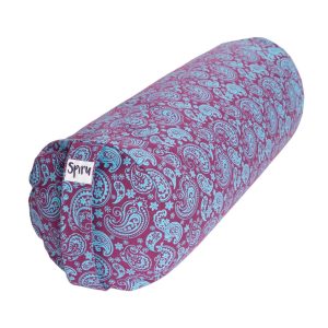 Yoga Bolster Beeren rund Baumwolle - Paisley Druck - 59 x 21,5 cm