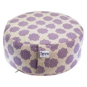 Spiru Meditationskissen Rund Baumwolle Beige - Mandalas - 36 x 15 cm