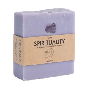 Spiru Fair Trade Edelsteinseife - Jasmin und Amethyst - Spiritualität (100 Gramm)