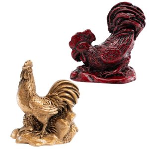 Feng Shui Chinesisches Tierkreiszeichen Hahn Figuren Set - Bündel