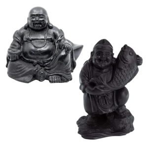 Shungit Glücklicher Buddha Figuren Set