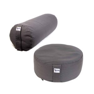 Anthrazit Yoga Bolster und Kissen Set